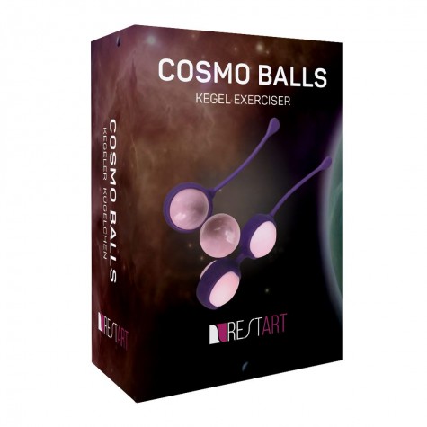 Фиолетовые вагинальные шарики Cosmo Balls с парой сменных шаров