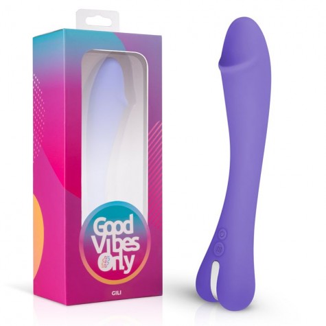 Фиолетовый вибратор для G-стимуляции Gili G-Spot Vibrator - 22 см.