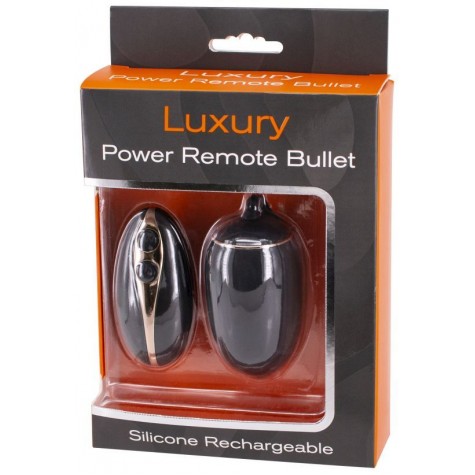 Черное виброяйцо с пультом ДУ LUXURY POWER REMOTE BULLET